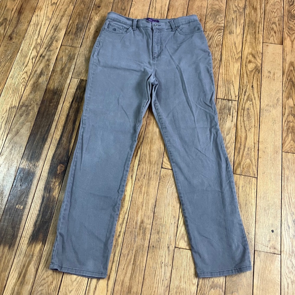 Gloria Vanderbilt Amanda High Rise Tapered Jeans Gray Size 10 Straight Leg Pants
